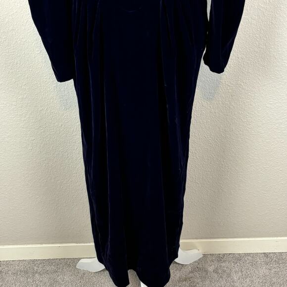 VTG Velvet Dress 10 Lace Neck Victorian Whimsygoth Edwardian McClintock 90s - Picture 3 of 12